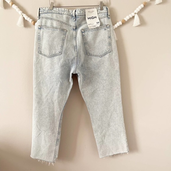 NWT Rag & Bone Nina High Rise Shorty Cigarette Jeans Raw Mica Women's Size 33 - Picture 6 of 6